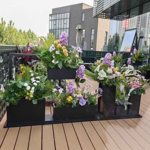 莫奈花园花艺场景布置仿真花造景