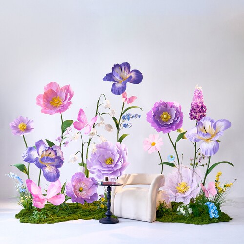 大型纸艺花成品仿真花场景布置