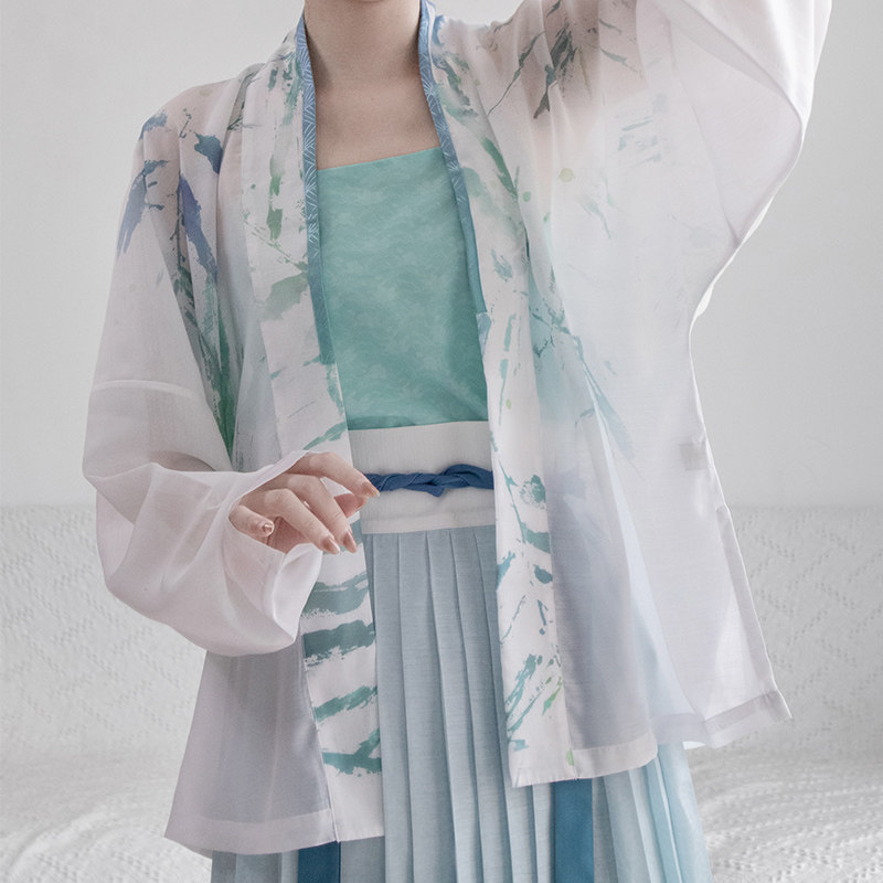 【青茑裳】青帝落桃柳水纹内搭吊带宋制汉服改良日常款