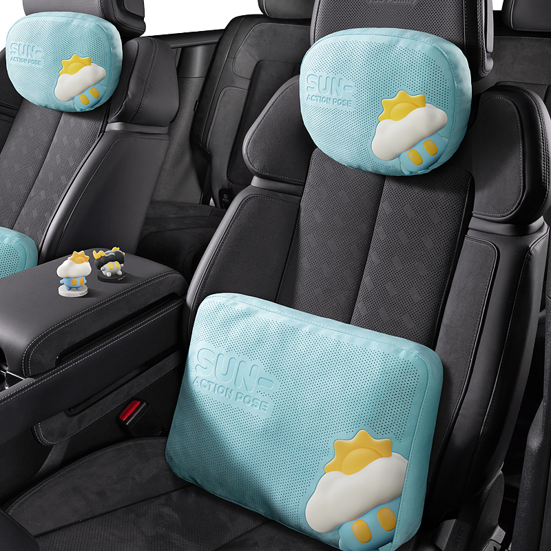 新款汽车靠垫腰垫车内座椅腰靠背垫卡通护腰腰托办公室车用腰枕垫