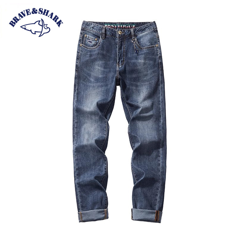 BRAVE&SHARK/勇士鲨鱼25春季新款轻奢复古牛仔裤男款时尚直筒长裤