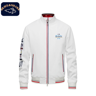 BRAVE&SHARK/勇士鲨鱼25秋季新款轻奢棒球服夹克刺绣撞色复古美式