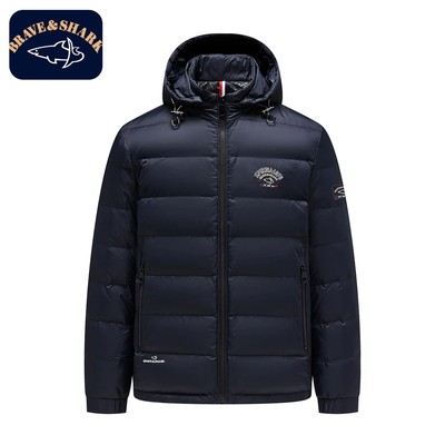 勇士鲨鱼2025新款美式男高端夹克洋气排骨轻薄商务薄款短款羽绒服