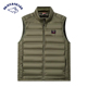 勇士鲨鱼羽绒马甲男冬季 潮流宽松军绿色马甲石墨烯保暖背心轻薄