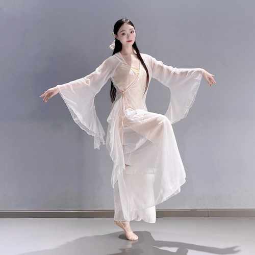 中国风飘逸仙气舞蹈服栀子花仙子