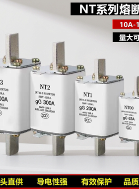 NT00刀型触头熔断器陶瓷熔芯10A/25A/63A/125A/160A RT36-00底座