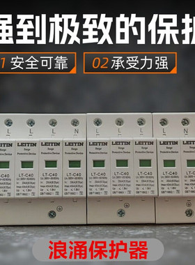 浪涌保护器LT-C40电控柜三相四线SPD电涌防雷器3P4P20-40KA 100KA