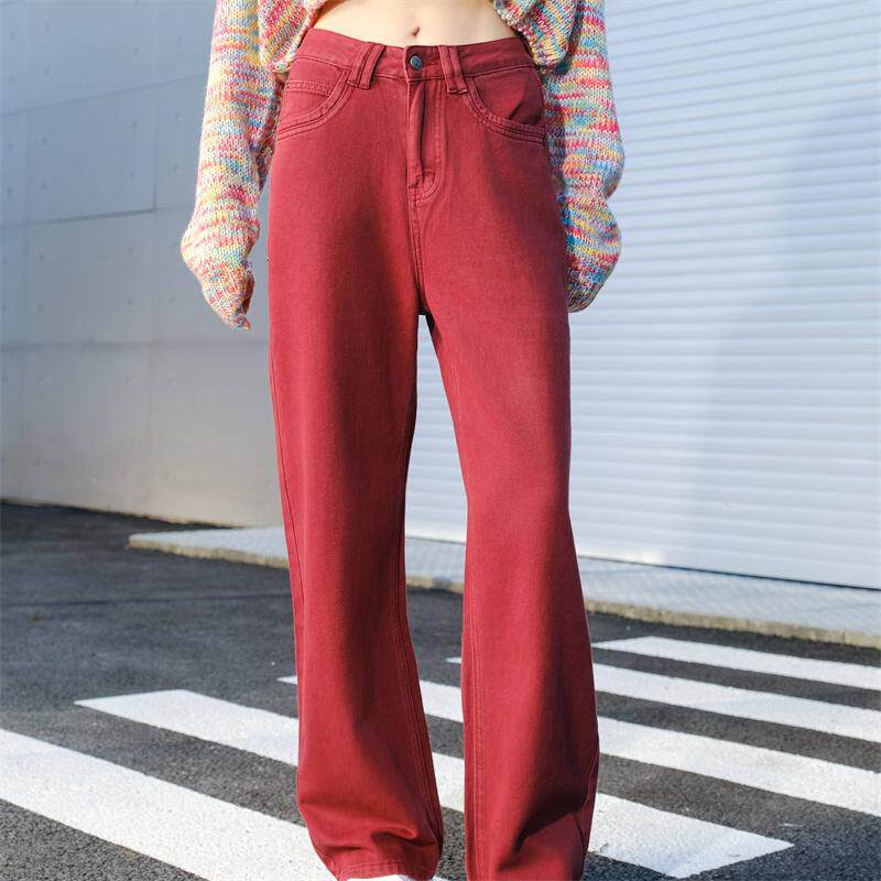 CLOUDSEASON星星直筒牛仔裤女 2026冬新款微喇小个子牛仔裤女潮流