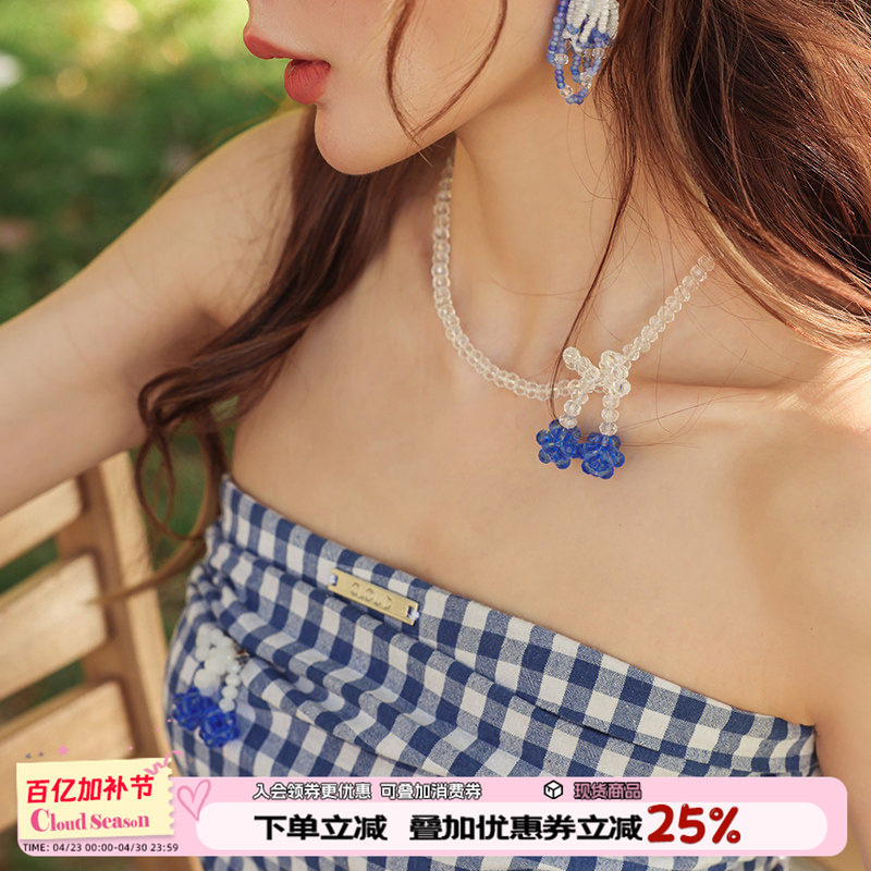 CLOUD SEASON水晶樱桃项链夏季新品搭配连衣裙时尚百搭高级感穿搭