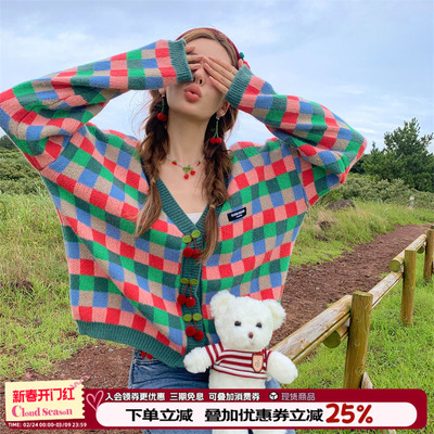 CLOUDSEASON格子复古开衫