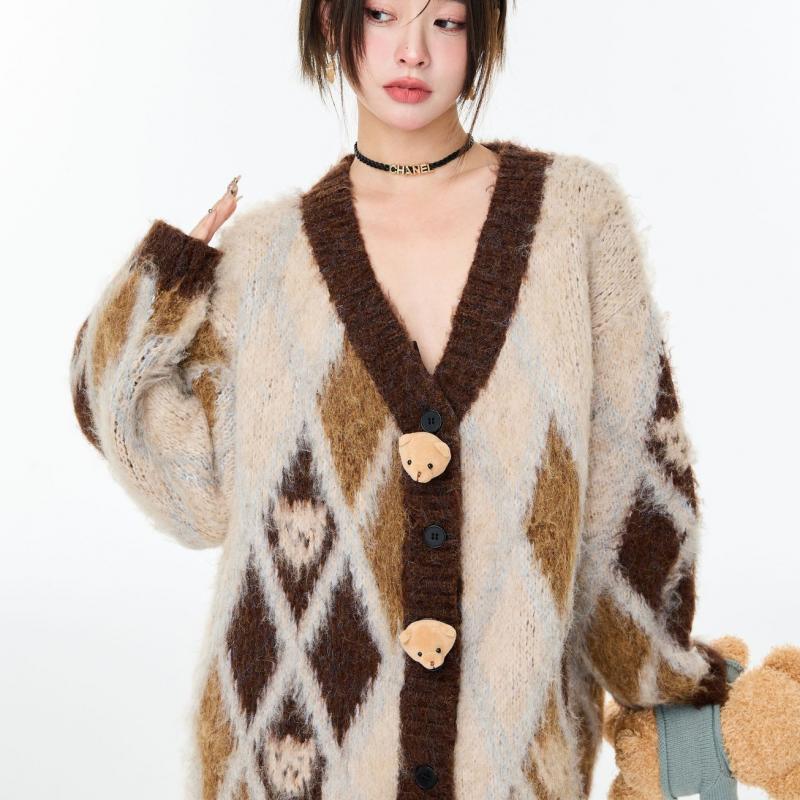 CLOUDSEASON开衫菱形格外套