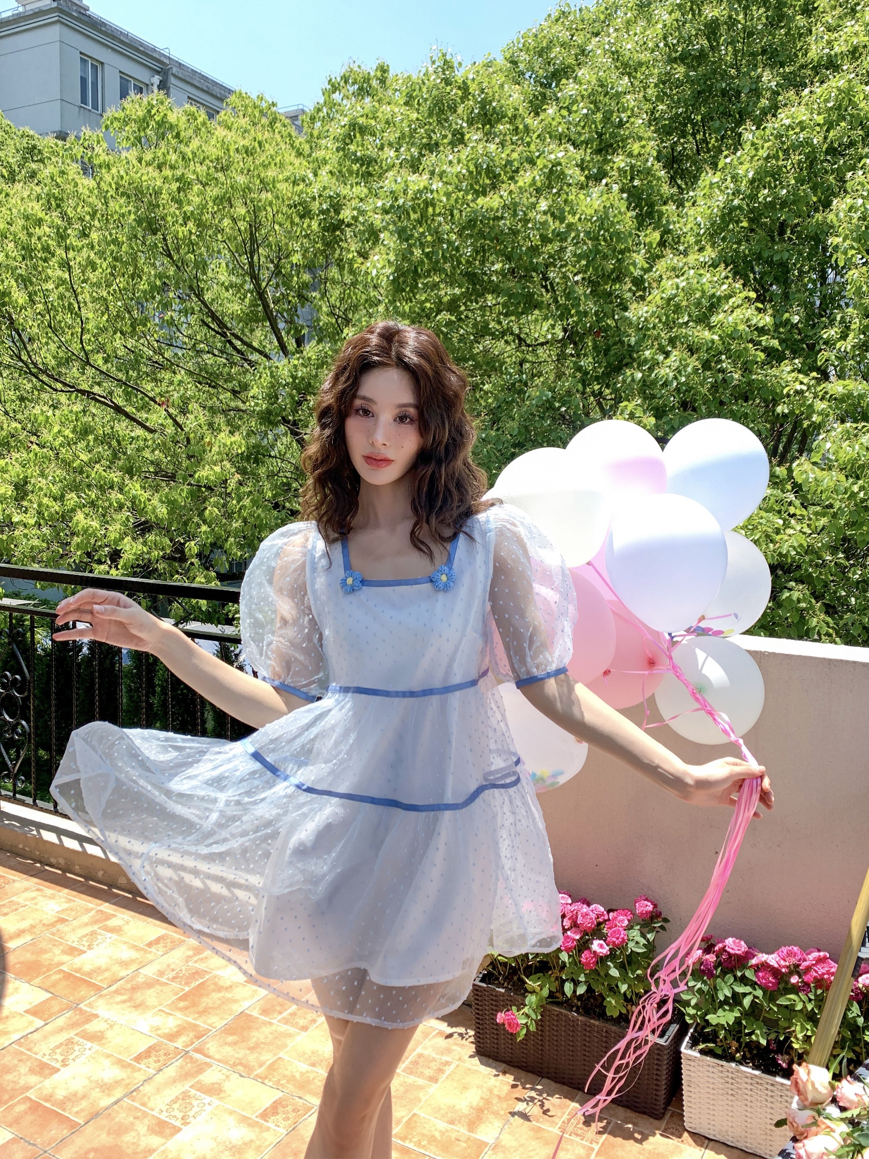 CLOUDSEASON网纱波点裙