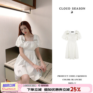 新款 復古氣質連衣裙甜美裙子女 夏季 CLOUDSEASON蝴蝶結蓬蓬裙