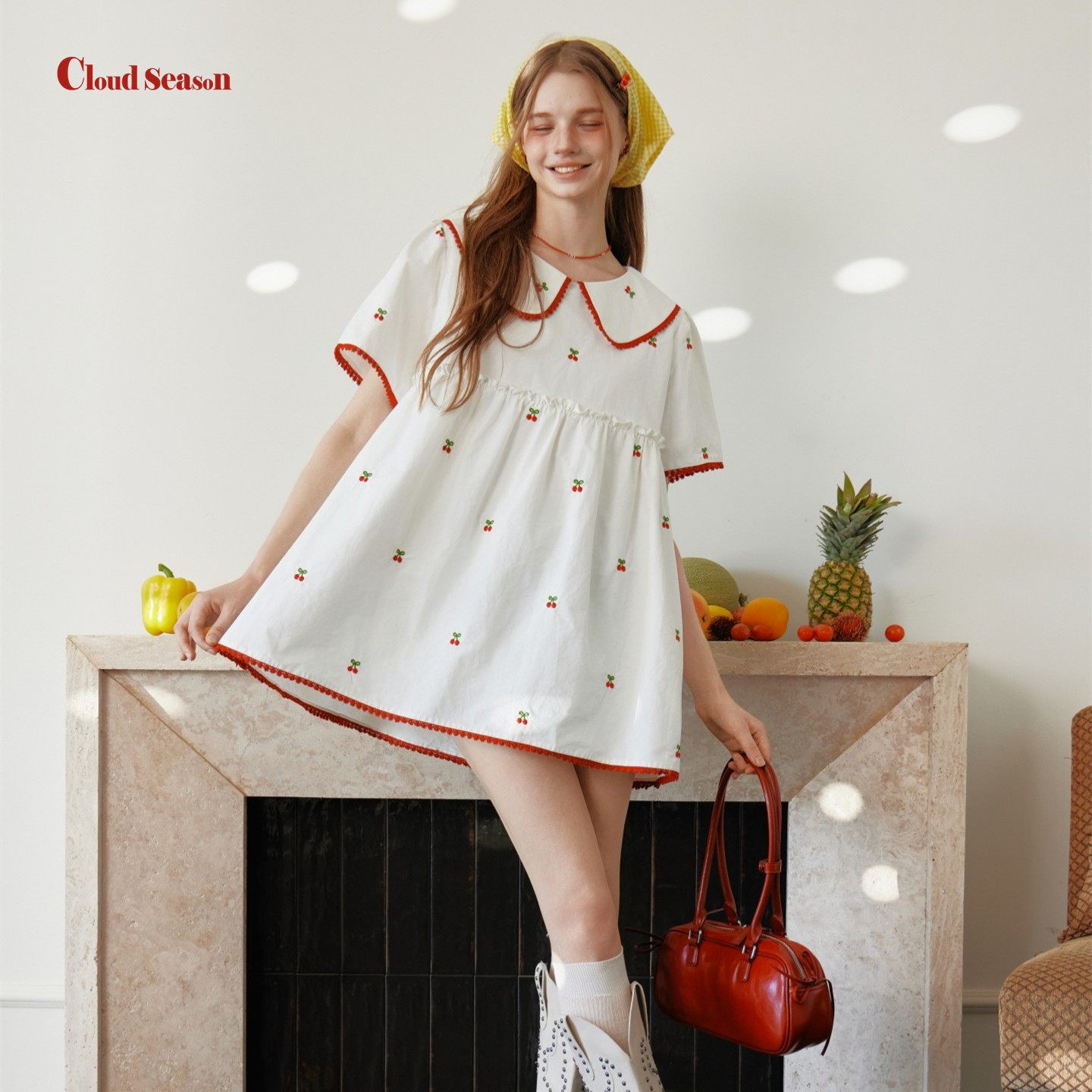 CLOUDSEASON魔女娃娃裙子女2026新款夏白色连衣裙法式连衣裙女夏