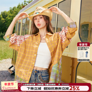 CLOUDSEASON柏林纪事格子衬衫女上衣小个子2026初春外套外搭