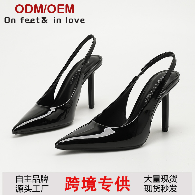 2025年春季新款简约时尚浅口尖头细跟高跟女休闲单鞋高跟凉鞋