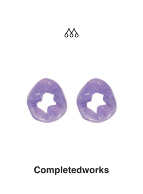 Completedworks英国品牌Scrunch圈圈耳环 树脂镀金轻奢精致耳钉