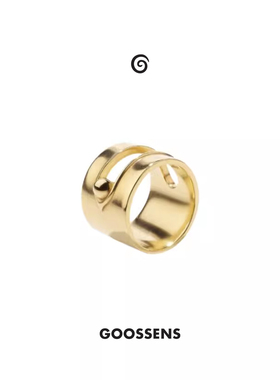 Goossens法国品牌Boucle宽环搭扣戒指 手工复古粗金男女款戒指