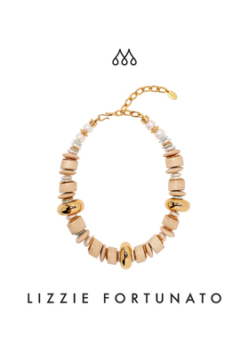 Lizzie Fortunato纽约品牌Interval项链 奶白色度假串珠锁骨链