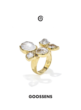 Goossens法国品牌Cachemire 5颗圆形宝石戒指 高级复古时尚戒指