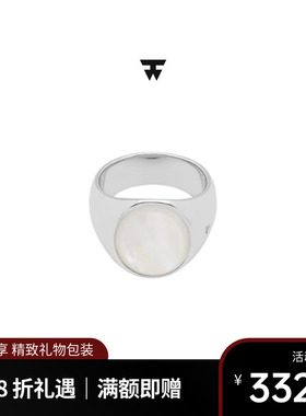 Tom Wood挪威品牌Oval戒指 白色珍珠母贝椭圆形复古高级感
