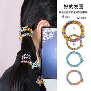 CHATRAN电话线M发圈高弹力大肠电话绳TT圈发绳无痕不伤发勒发皮筋