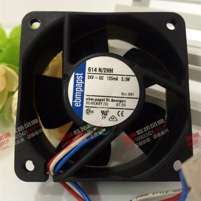 原装德国Papst TYP 614N/2HH DC24V 3.0W 6厘米变频器风扇6025