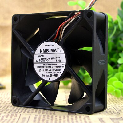 NMB 3110KL-09W-B75 24.5V 0.21A 8CM 8025 4线 机箱风扇80*80*25