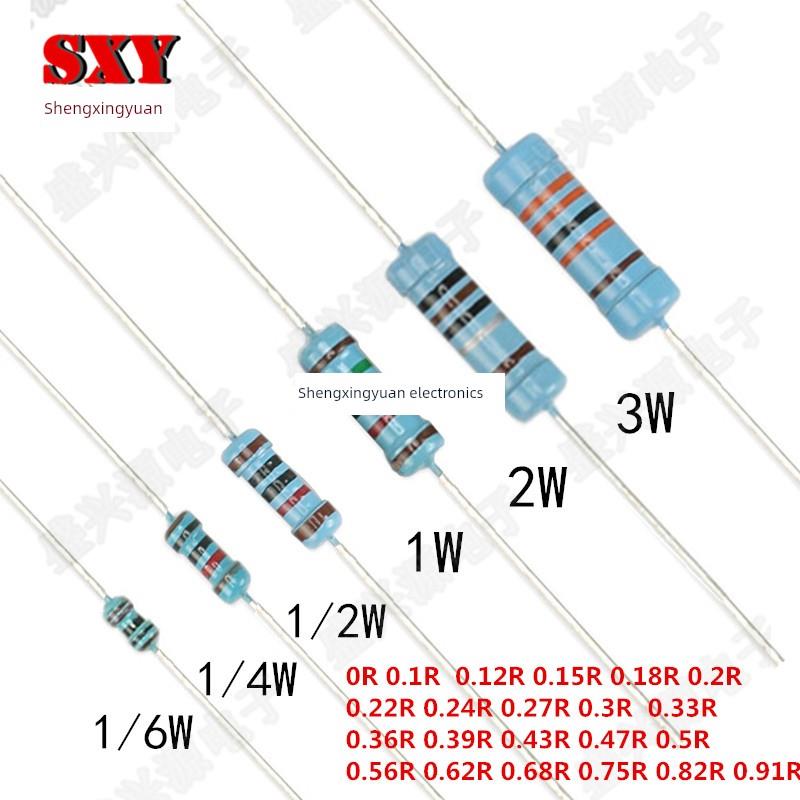1/6W1/4W1/2W1W2W3W金属膜电阻0.1R0.2R0.24R0.3R0.36R0.47R0.5R