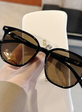 复古茶色墨镜2023新款女方圆脸显D瘦防紫外线偏光墨镜可配近视眼