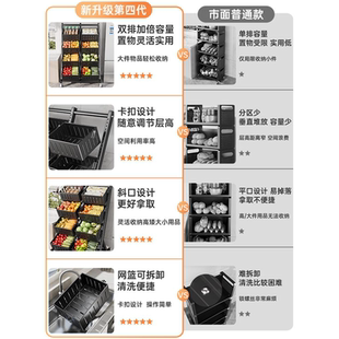 厨房菜篮子置物架落地式多层果蔬菜架收纳筐多功能储物零食收纳架