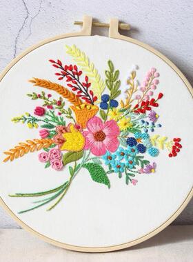 如沐春风 捧花花束欧式花卉 diy手工刺绣材料包 厂家跨境批发
