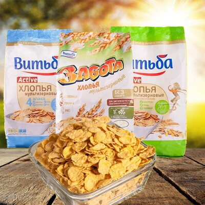 Cereal cereal imported from Russia, Vezka oats, corn flakes