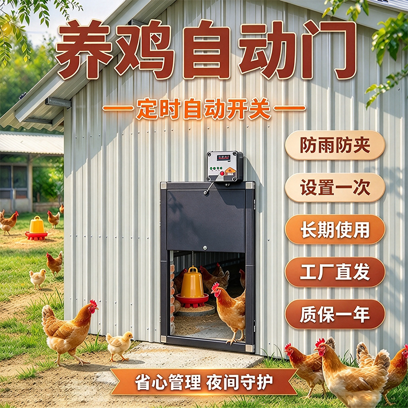 鸡舍自动门远程遥控定时开关门