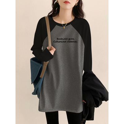 中长款遮屁股纯棉T恤女春秋季