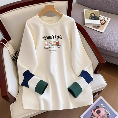 纯棉打底衫春秋冬加厚卫衣内搭