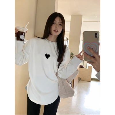 秋冬季保暖长袖T恤女中长款