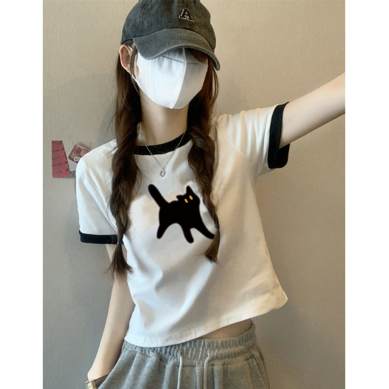 学院风修身显瘦上衣女正肩纯棉