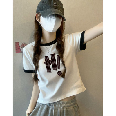 设计感小众时尚洋气印花短袖T恤