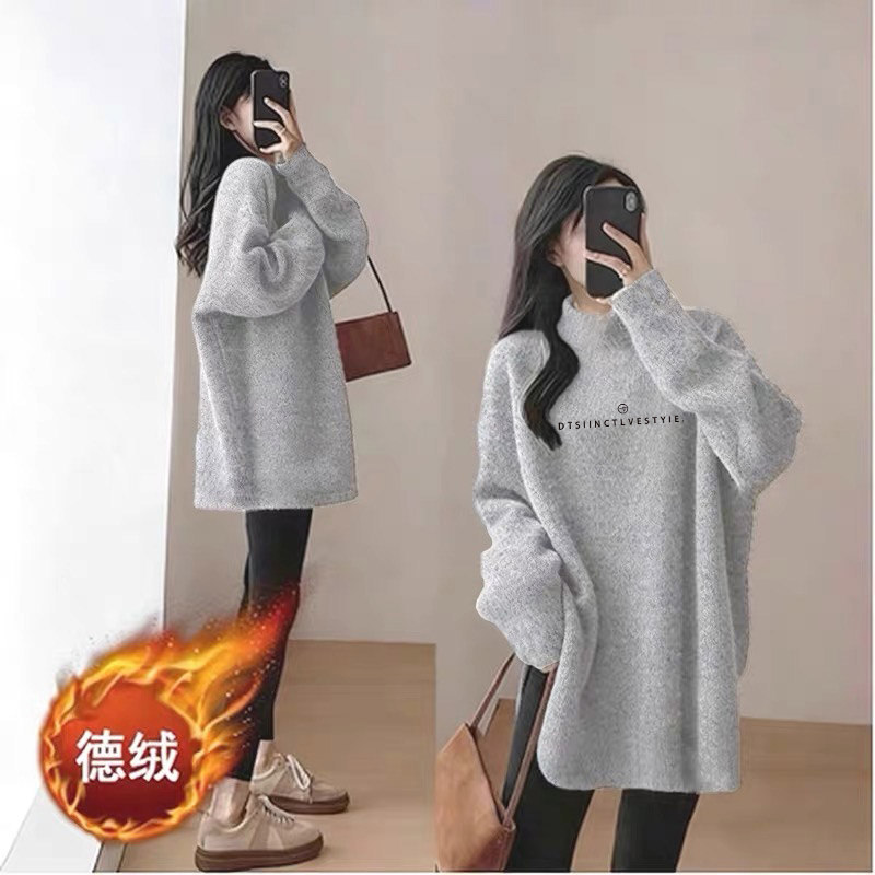 大码女装半高领打底衫洋气百搭中长款遮屁股上衣秋冬德绒长袖T恤,女装/女士精品,T恤,淘宝优惠券,粉丝福利购,淘宝优惠卷