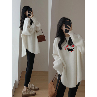 中长款遮屁股T恤胖mm加厚磨毛