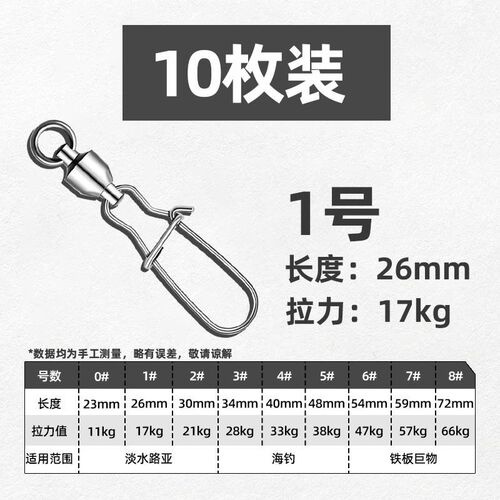 名犀大物八字环连接器快速路亚301不锈钢轴承8字环增强别针海钓鱼