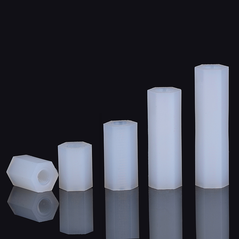 M3M4 双通尼龙六m角隔离柱塑料绝缘支撑柱PC板隔螺柱六角尼龙柱6