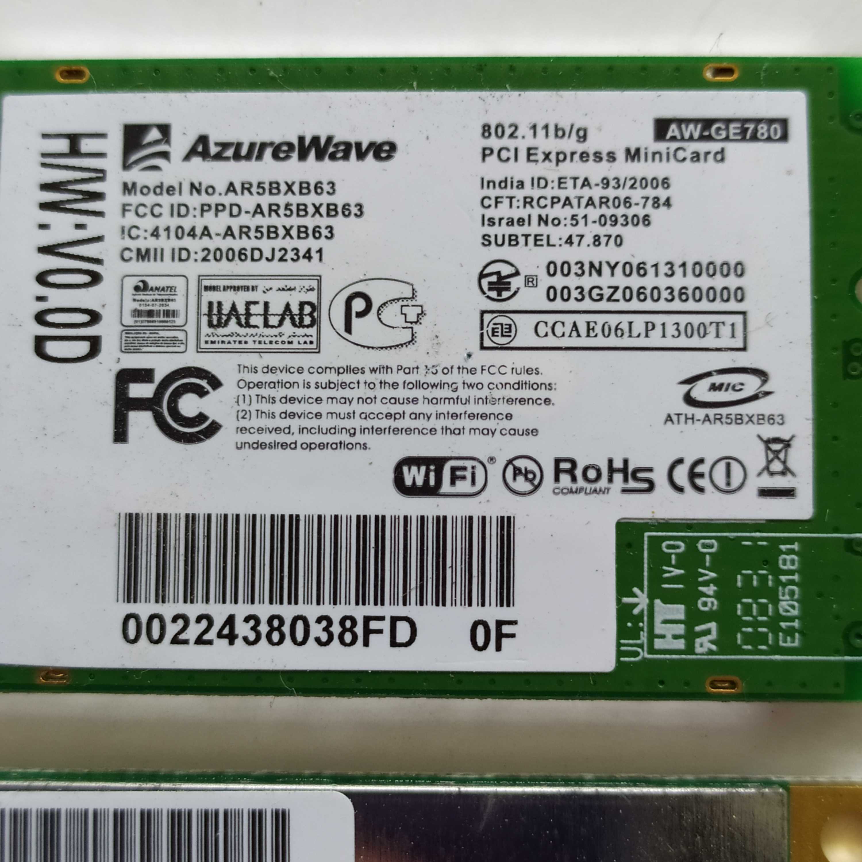 AW-GE780 笔记本内置无线网卡 ar5bxb63 现货