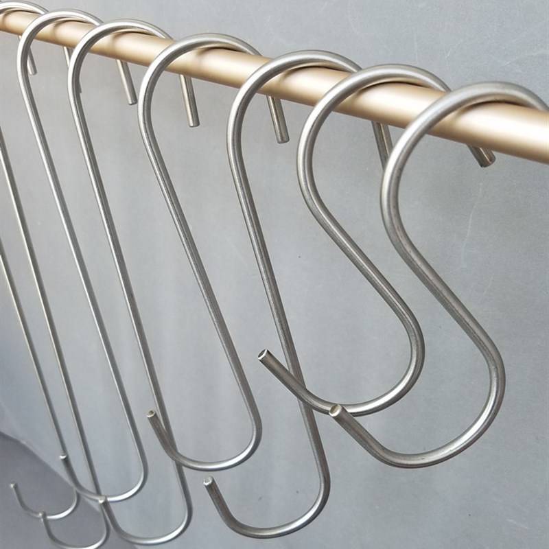 服装店挂钩不锈钢S钩挂钩长钩 s型钩 银圆形s勾衣钩展示货架挂钩