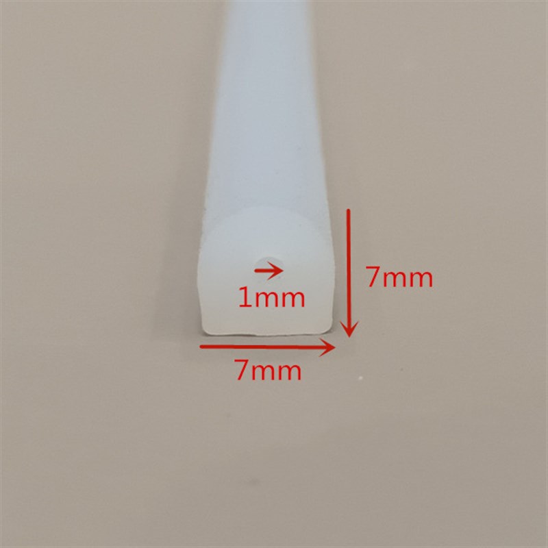 耐高温D型硅胶密封条半圆带孔烤箱离心机密封条真空机干燥机密封