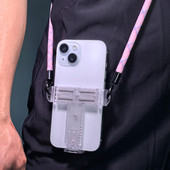 手机背夹狂甩不掉T型超薄超稳斜跨挂绳弹簧伸缩防摔防丢挂绳款