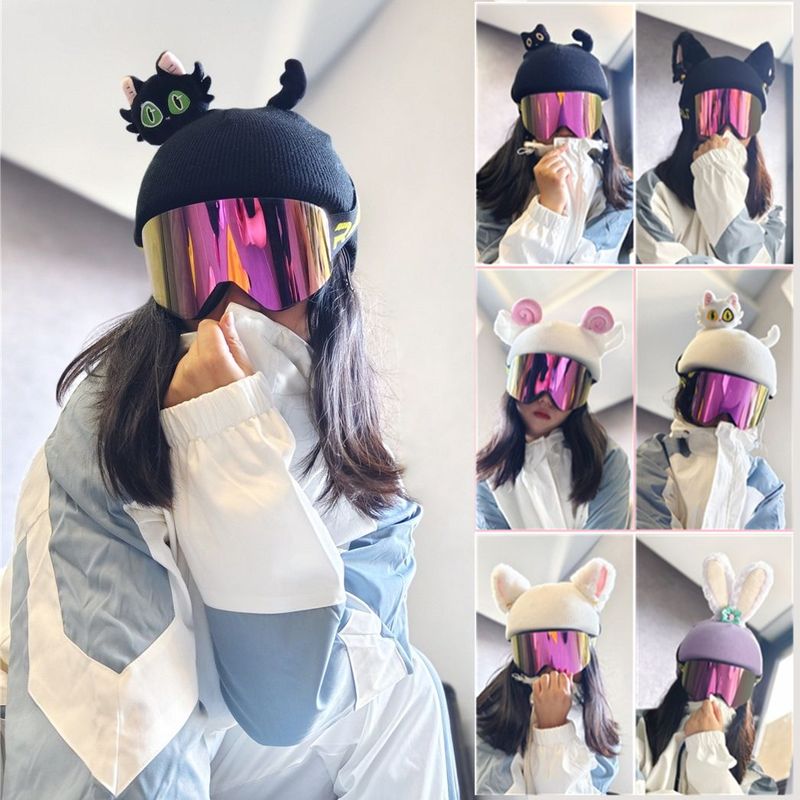 冬季户外运动滑雪头盔帽套高颜值
