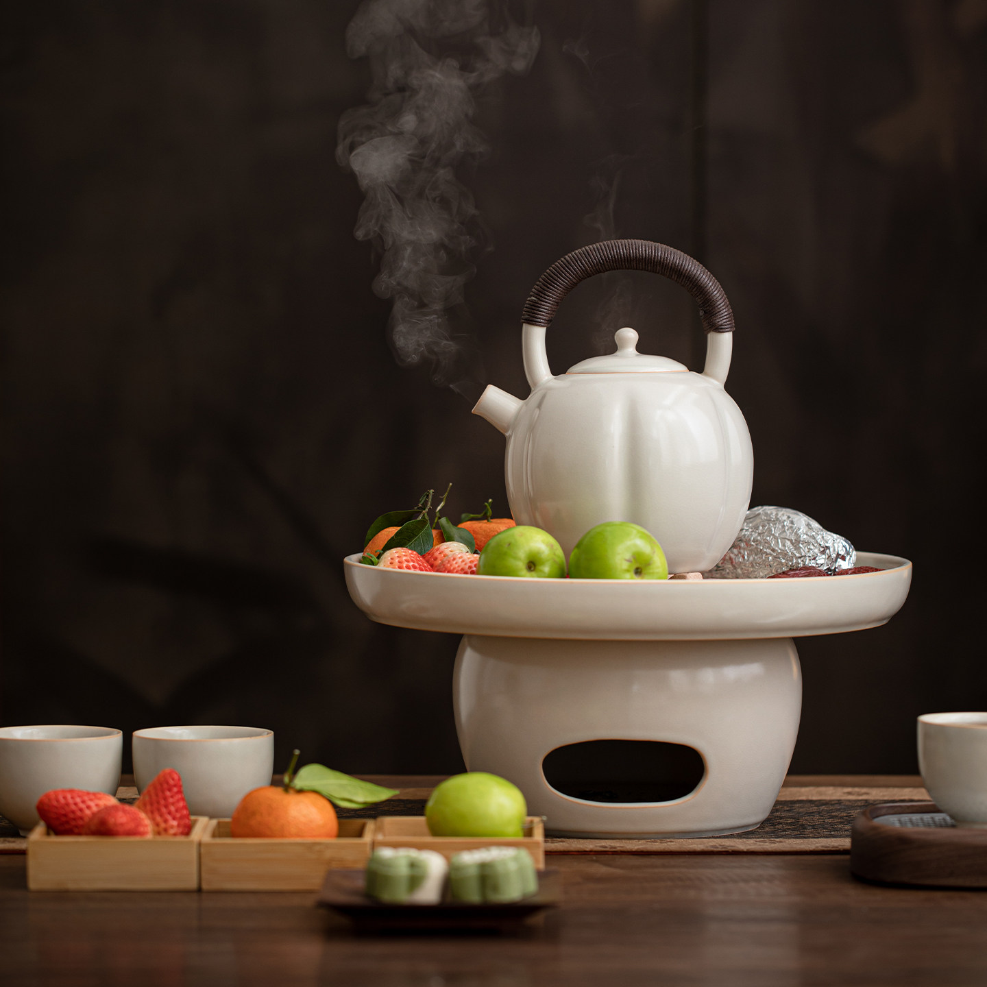 陶瓷煮茶炉茶具套装茶壶茶杯加热底座家用茶艺户外围炉煮茶套装,餐饮具,煮茶炉,淘宝优惠券,粉丝福利购,淘宝优惠卷