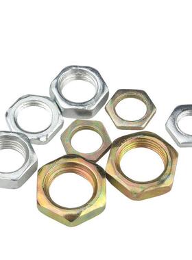 白色镀锌薄六角螺母细螺纹细螺帽细扣螺母细螺纹螺母螺栓帽M7M8M1